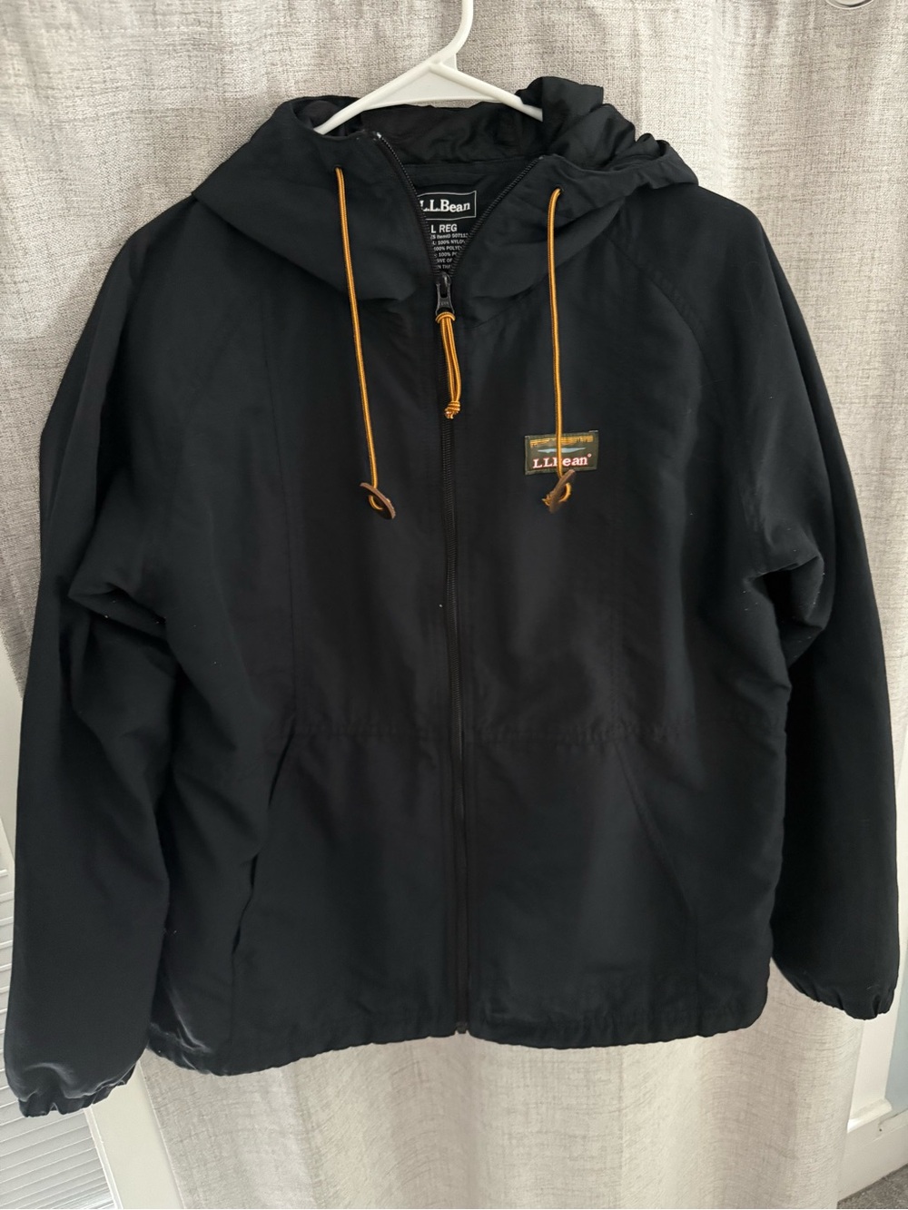 L.L. Bean Women’s Black Hooded Jacket with Contrast Drawcord